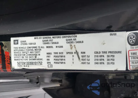 2009 Hummer H3 Suv z USA, uszkodzony, nr VIN 5GTEN13E898101752